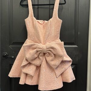 Womens pink Sequin Bow Party Dress